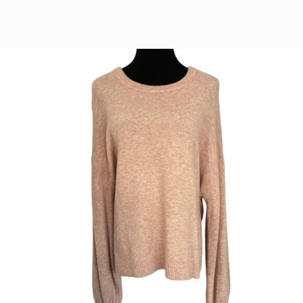 Madewell Balloon Sleeve Pullover Sweater Wool Alpaca Blend Blush Pink Sz L NWT - Picture 2 of 7